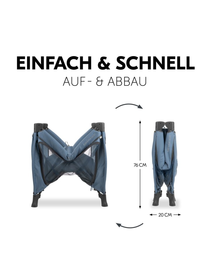Hauck Reisebett & Laufgitter Sleep N Play SQ Set (mit Komfort-Matratze in blau günstig kaufen onesize