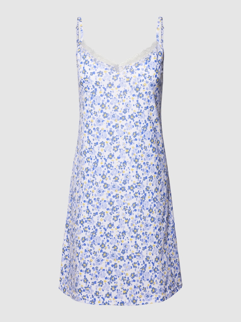 Nachthemd mit Allover-Muster in blau