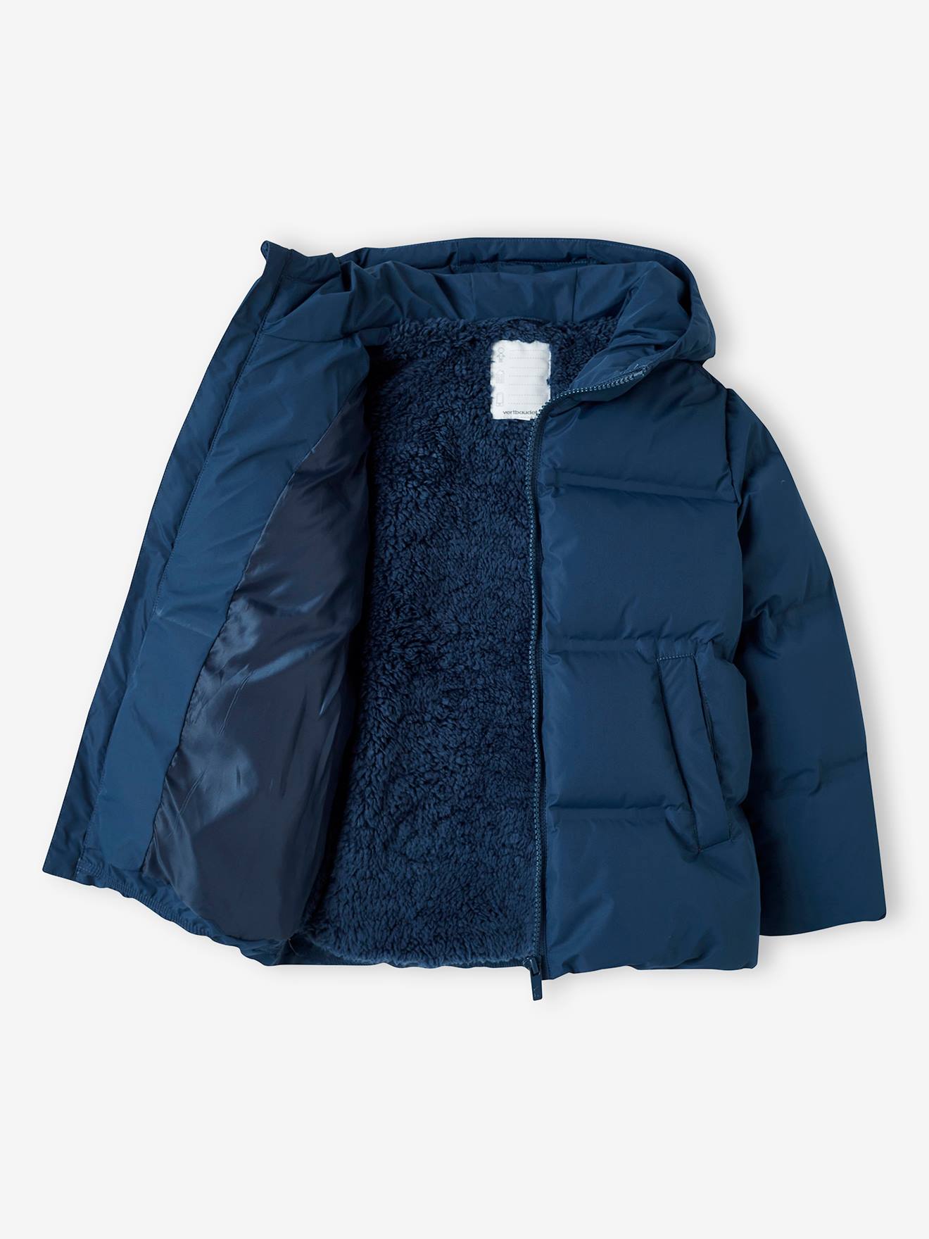 Vertbaudet Jungen Daunenjacke mit Kapuze - blau