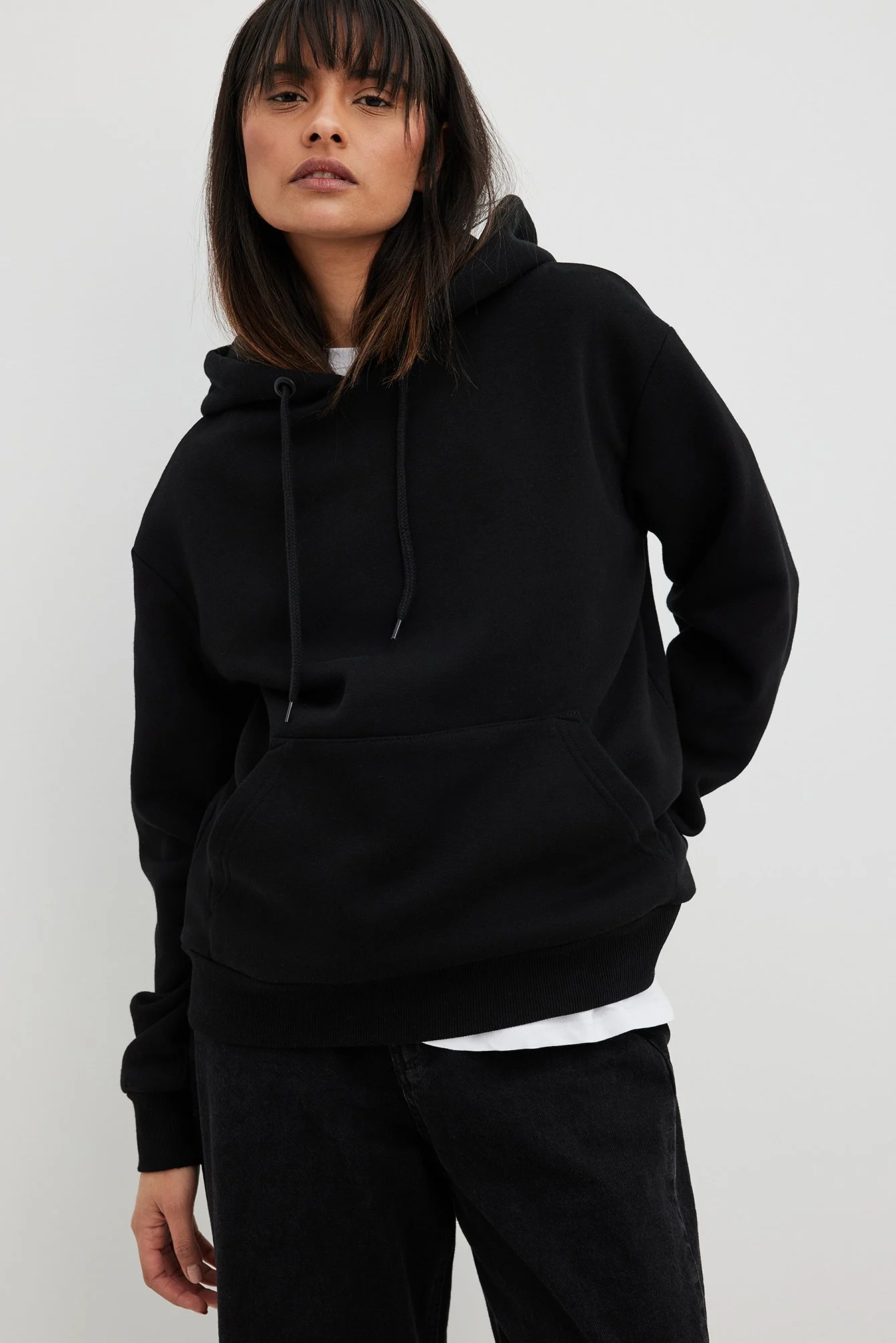 Übergroßer gebürsteter Kapuzenpullover