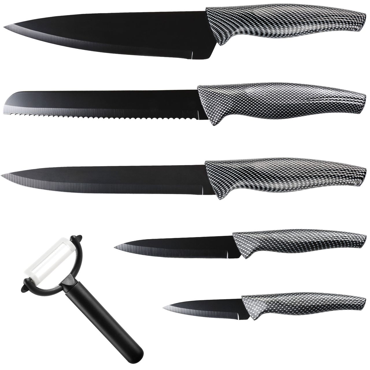 Casaria monzana® Messerset 7-tlg. Edelstahl inkl. Aufbewahrungsbox