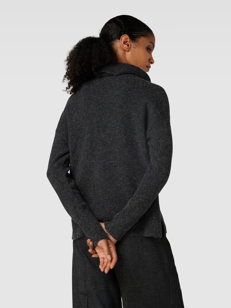 Strickpullover in melierter Optik Modell 'DOFFY' in schwarz