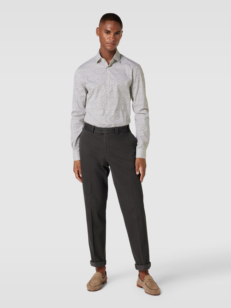 Regular Fit Chino mit Paspeltaschen Modell 'PEAKER' in anthrazit