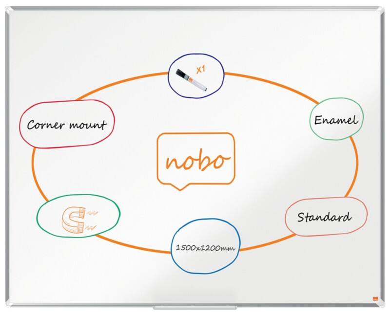 Nobo Premium Plus Whiteboard 1915147 Wandmontiert Magnetisch Emaille 150 x 120 cm