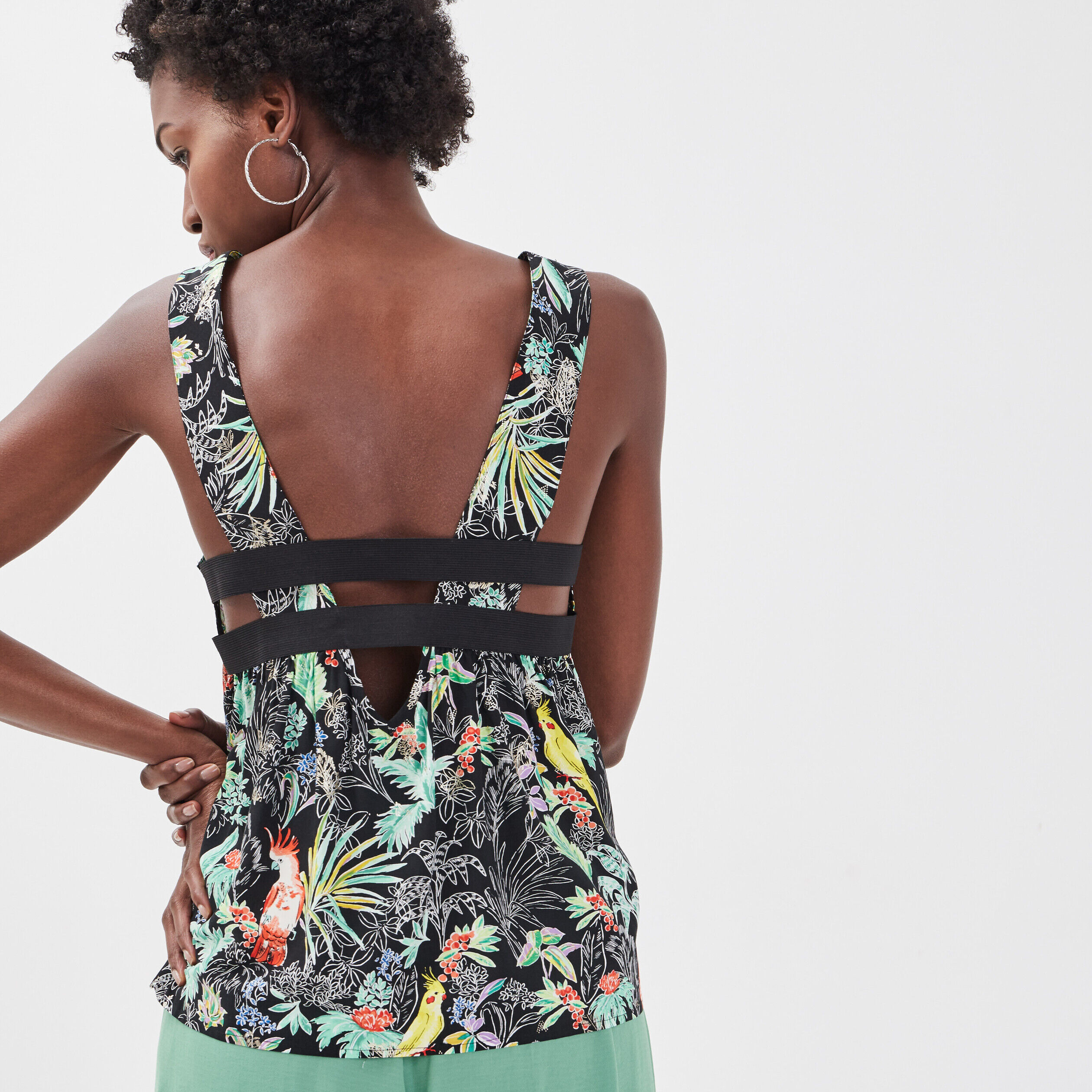 Blouse bretelles larges noir femme | Cache Cache