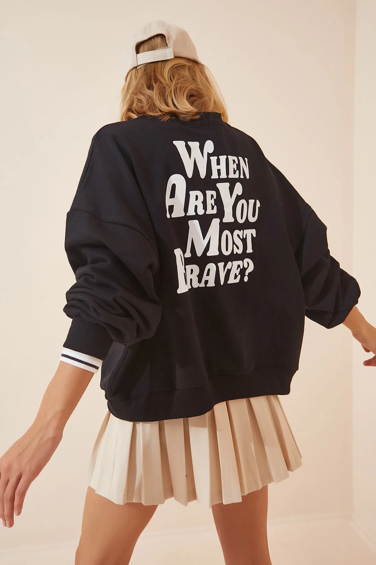 Happiness İstanbul  Sweatshirt - Schwarz - Oversized