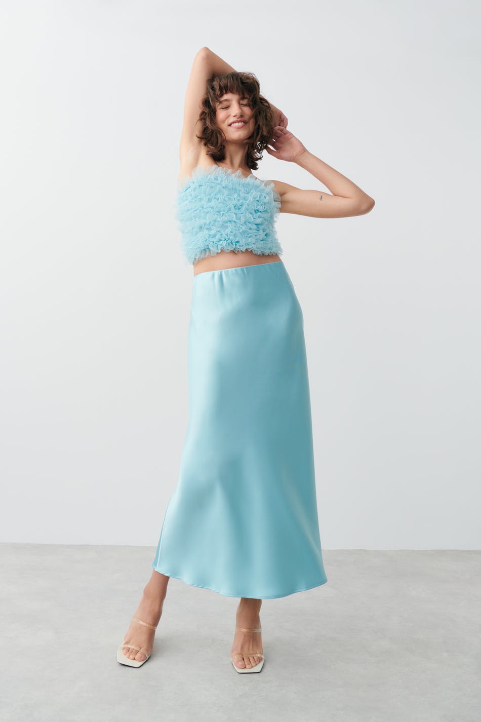 Satin maxi skirt