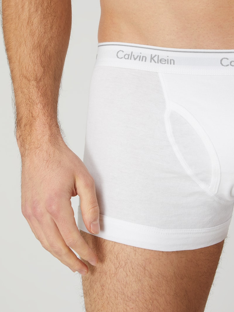 Classic Fit Trunks aus Baumwolle im 3er-Pack in mittelgrau meliert