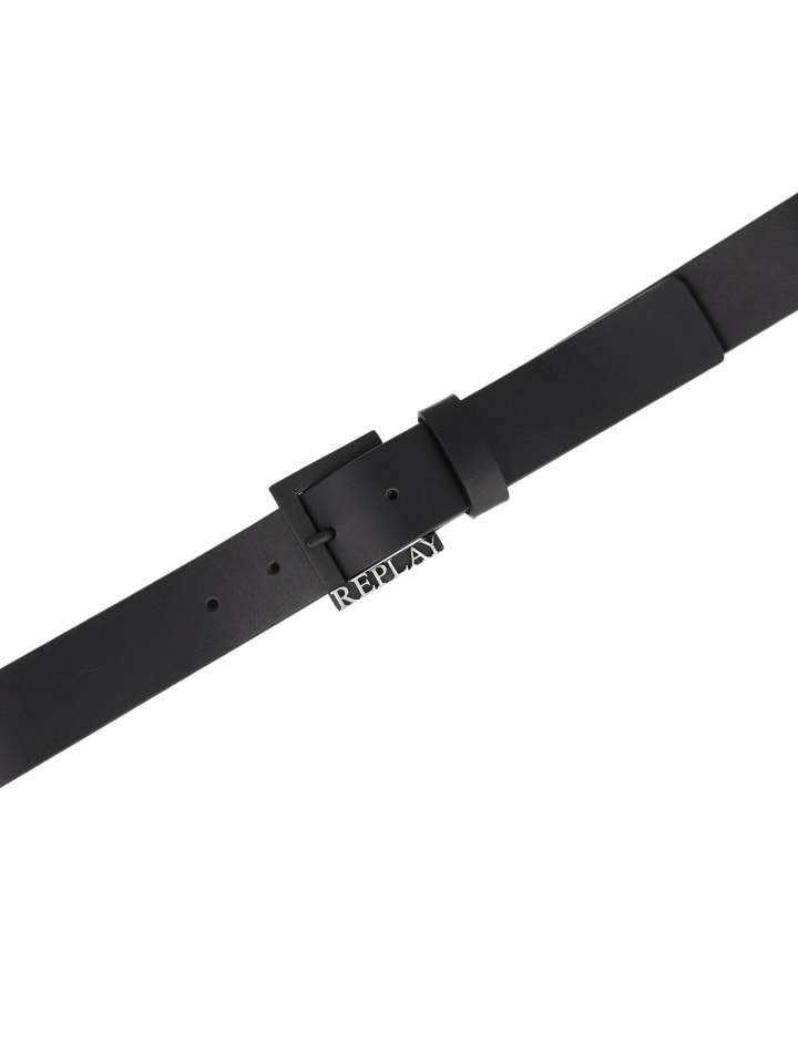 Replay Gürtel Leder in black günstig kaufen 90 cm
