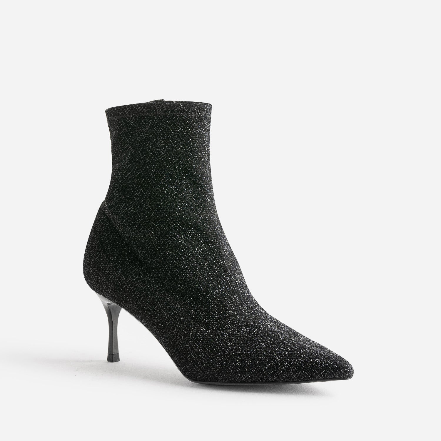 Boots TEXTO noir pailleté pointu à talon aiguille