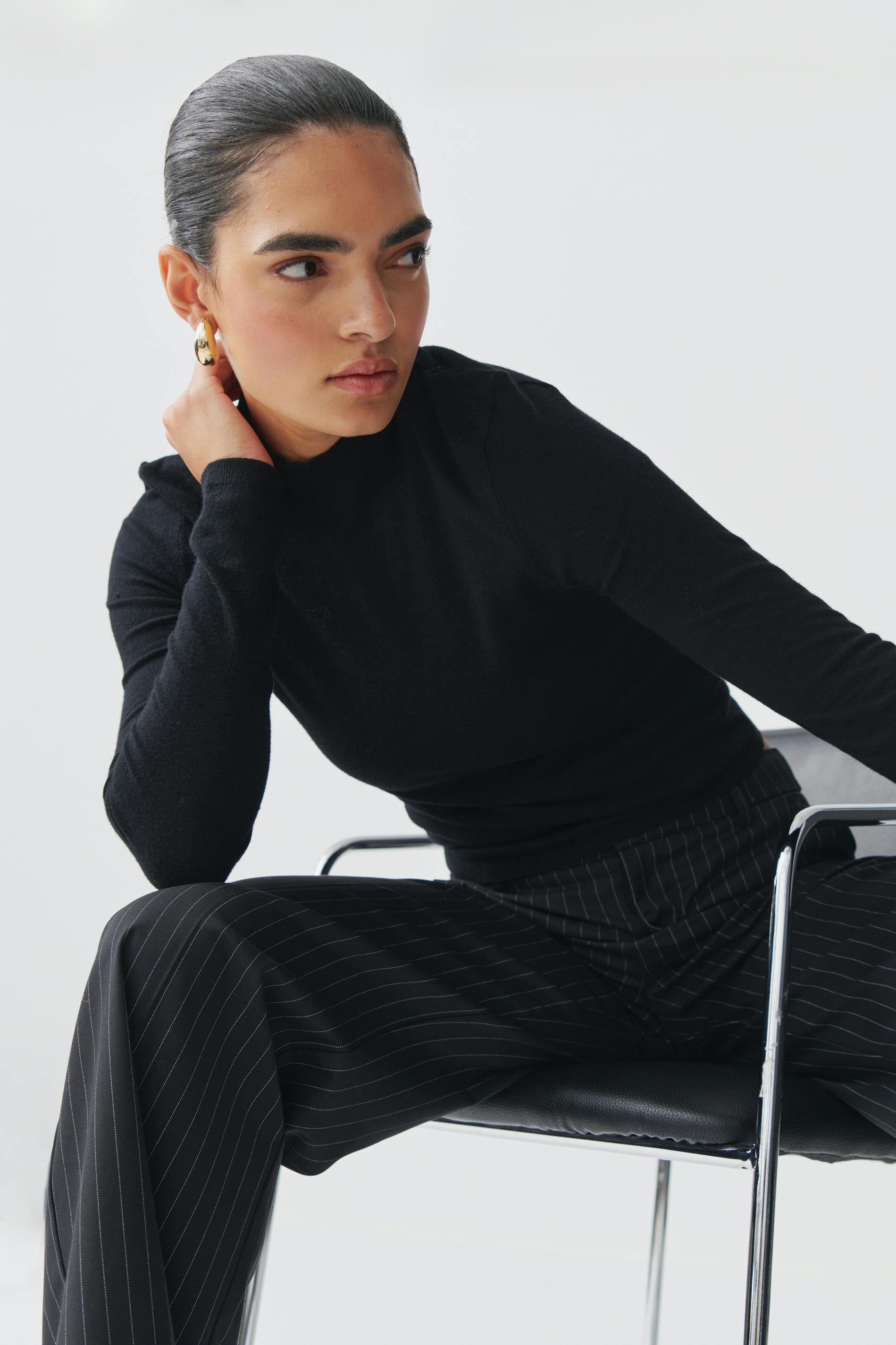 Knitted long sleeve top