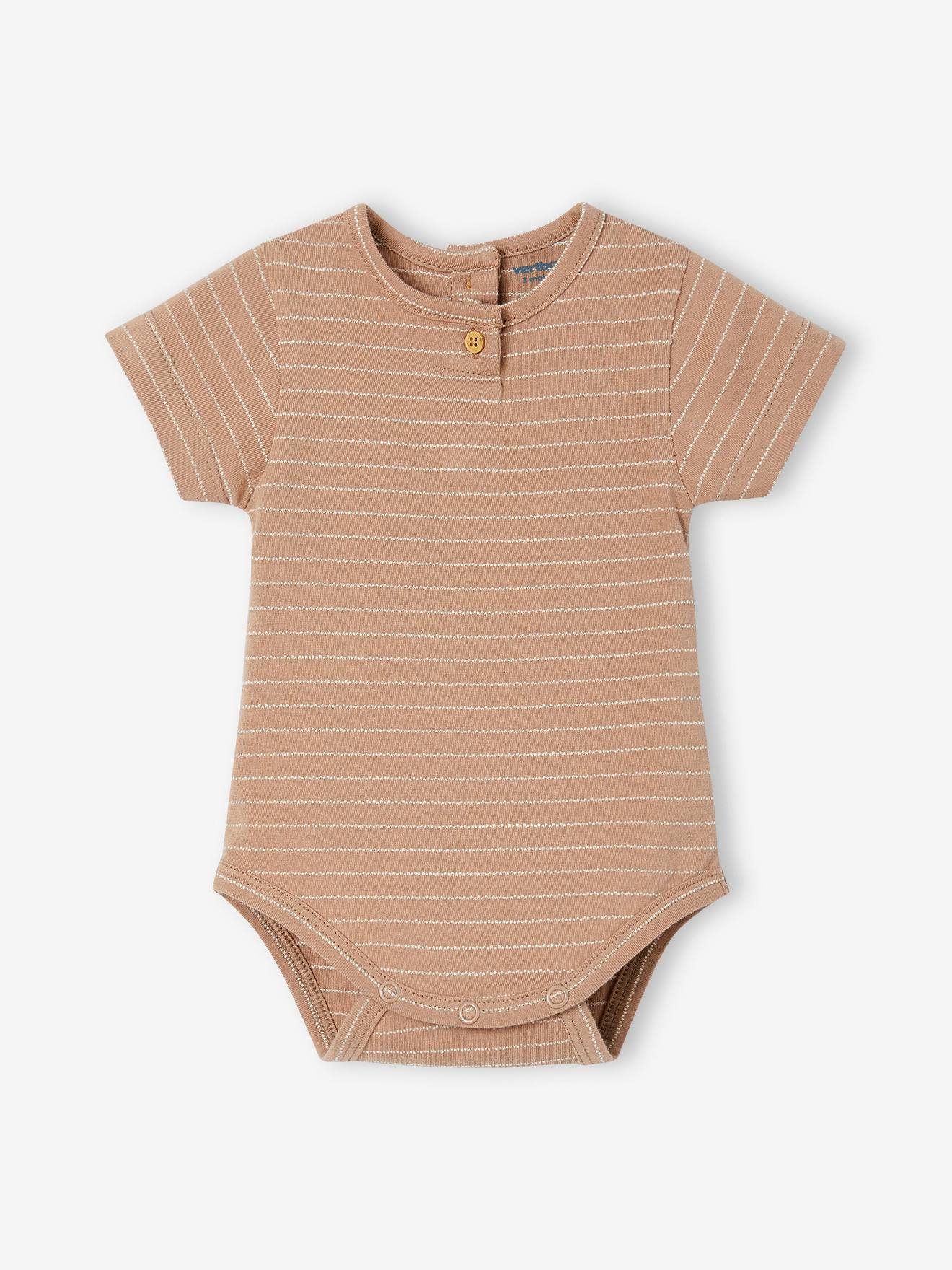 Ensemble bébé body, salopette et chapeau écru