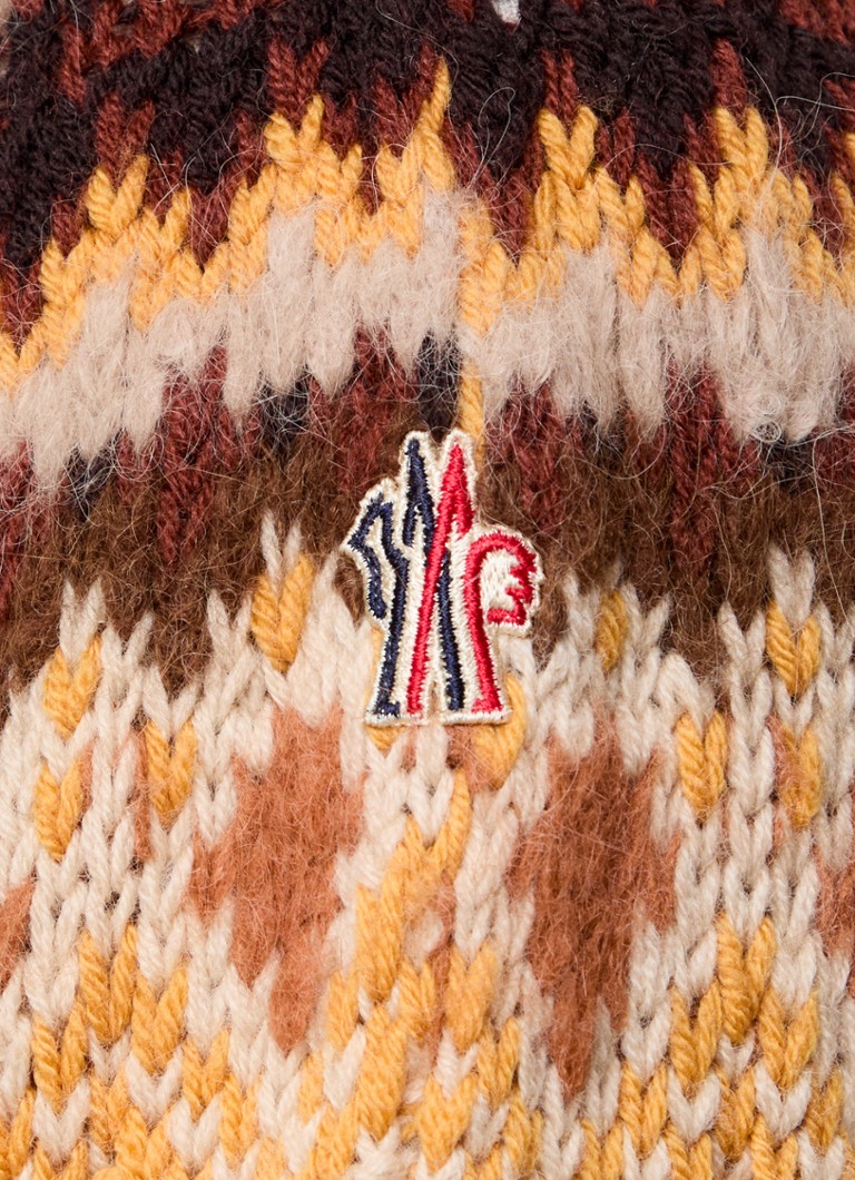 Pulover Moncler din lână virgină tricotată cu cabluri și model tricotat