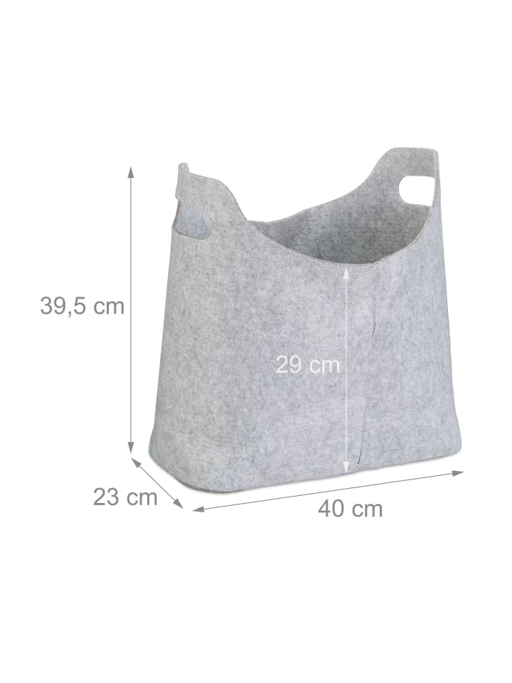relaxdays 3x Filztaschen in Grau - (B)40 x (H)39,5 x (T)23 cm günstig kaufen onesize