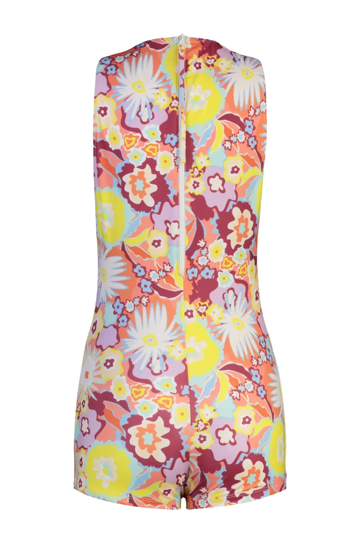 Trendyol Collection  Surf-Badeanzug mit Neckholder-Kragen, Blumenmuster, Reißverschluss und normaler Beinlänge TBESS23MA00160