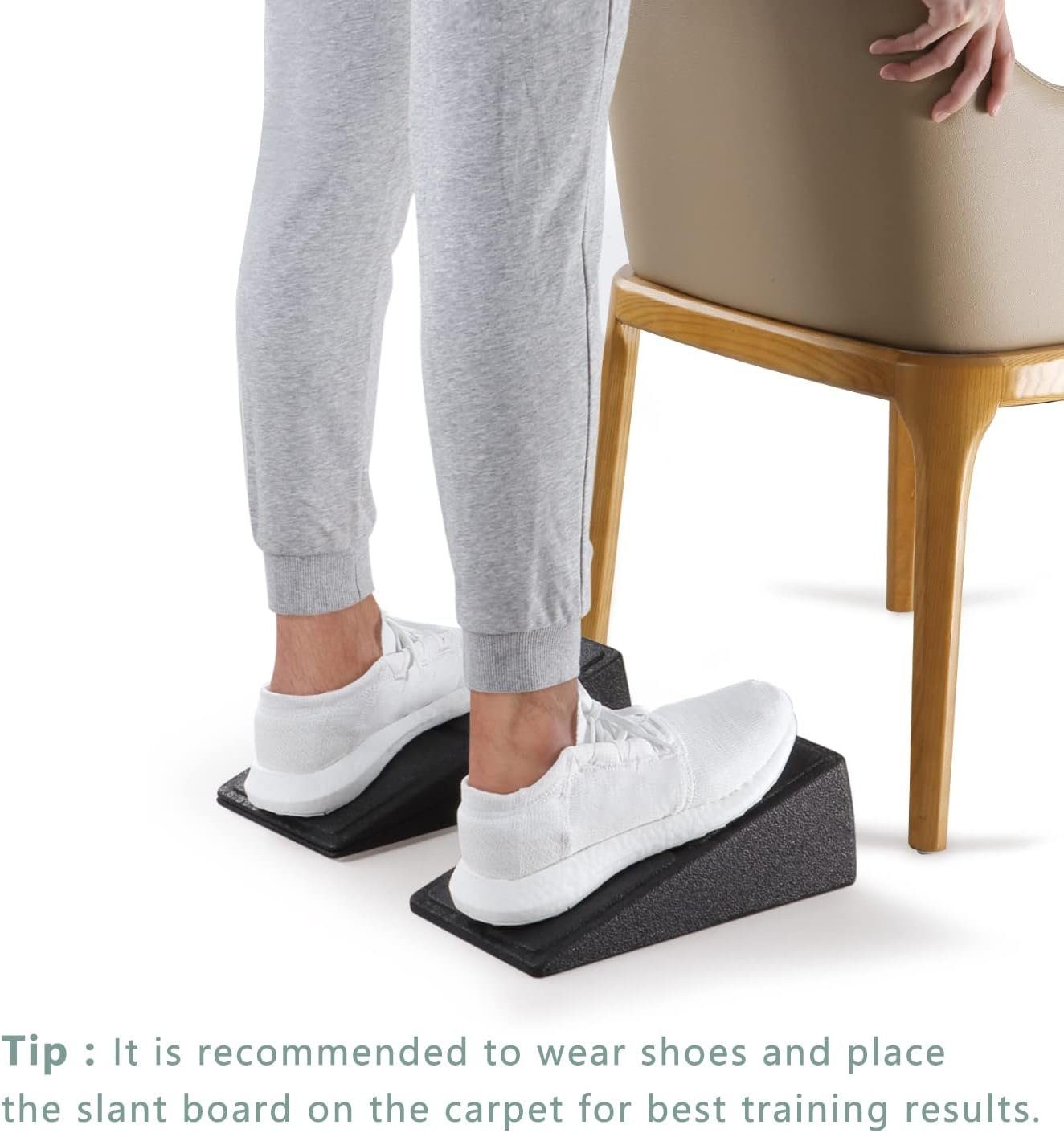 Welikera Multitrainer 3-teiliges schwarzes Schrägbrett-Set für Physiotherapiegeräte, Fußdehnung