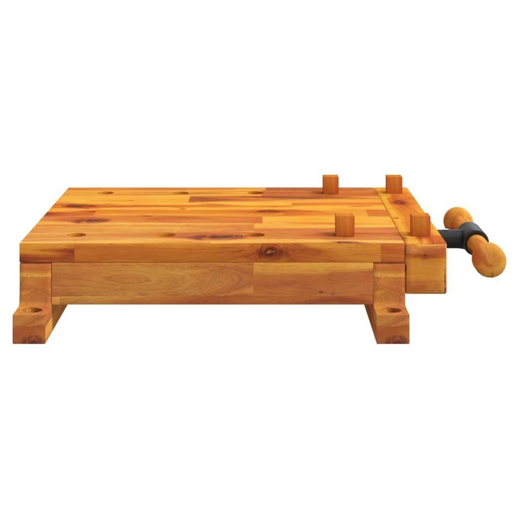 vidaXL Werkbank Werkbankplatte mit Schraubstock 52x44x9,5 cm Massivholz Akazie, (1-tlg)