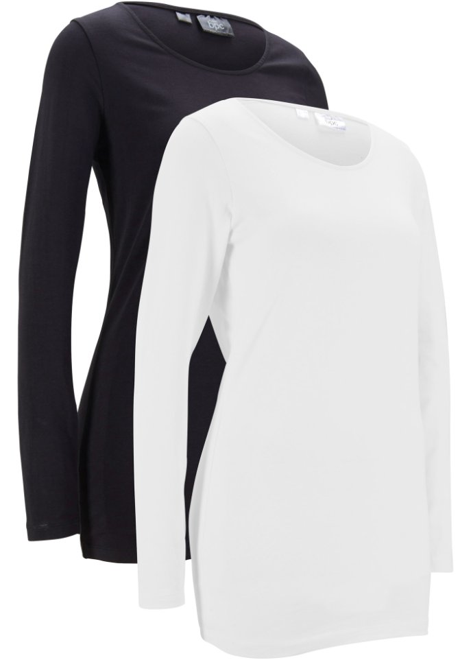 Longshirt mit Bio-Baumwolle (2er Pack)