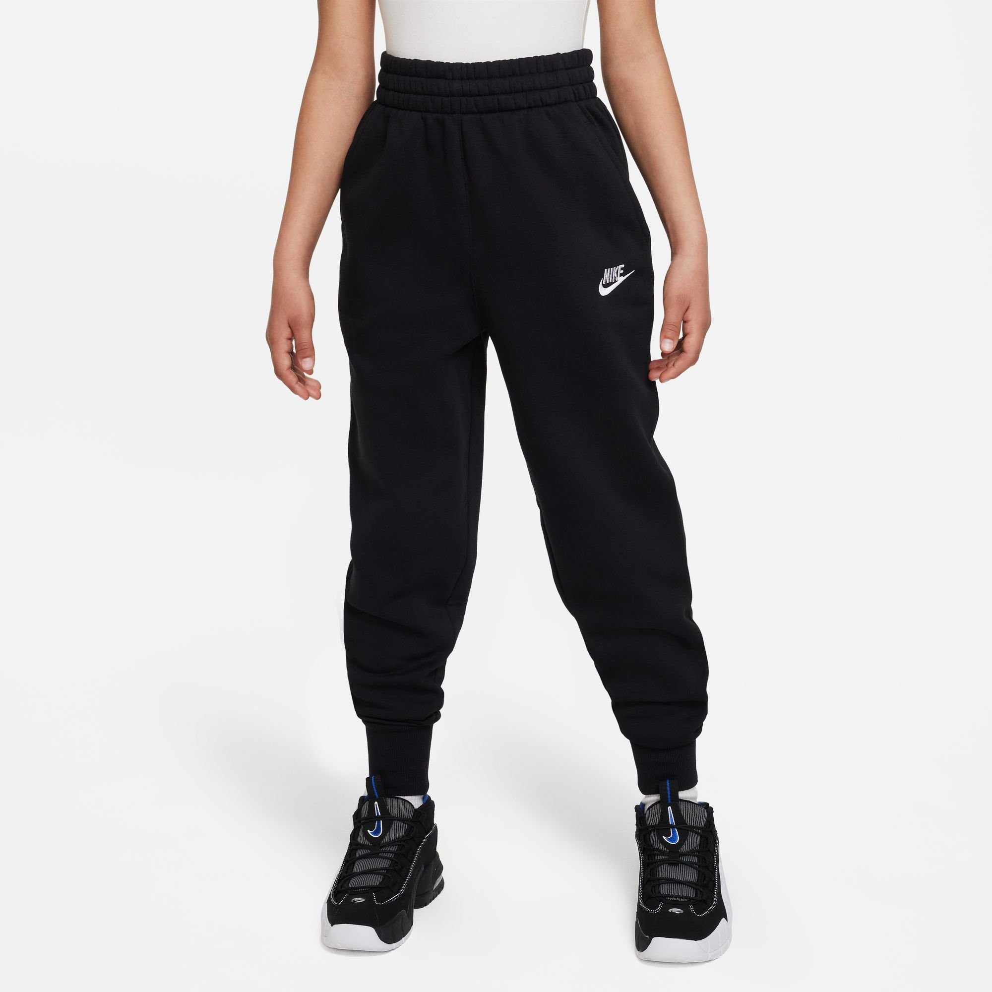 Nike Sportswear Jogginghose CLUB FLEECE BIG KIDS' (GIRLS) HIGH-WAISTED FITTED PANTS