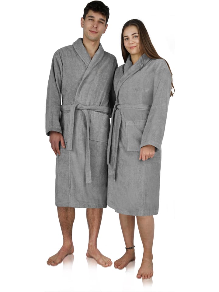 normani Unisex Premium Bademantel Sivas in Grau günstig kaufen
