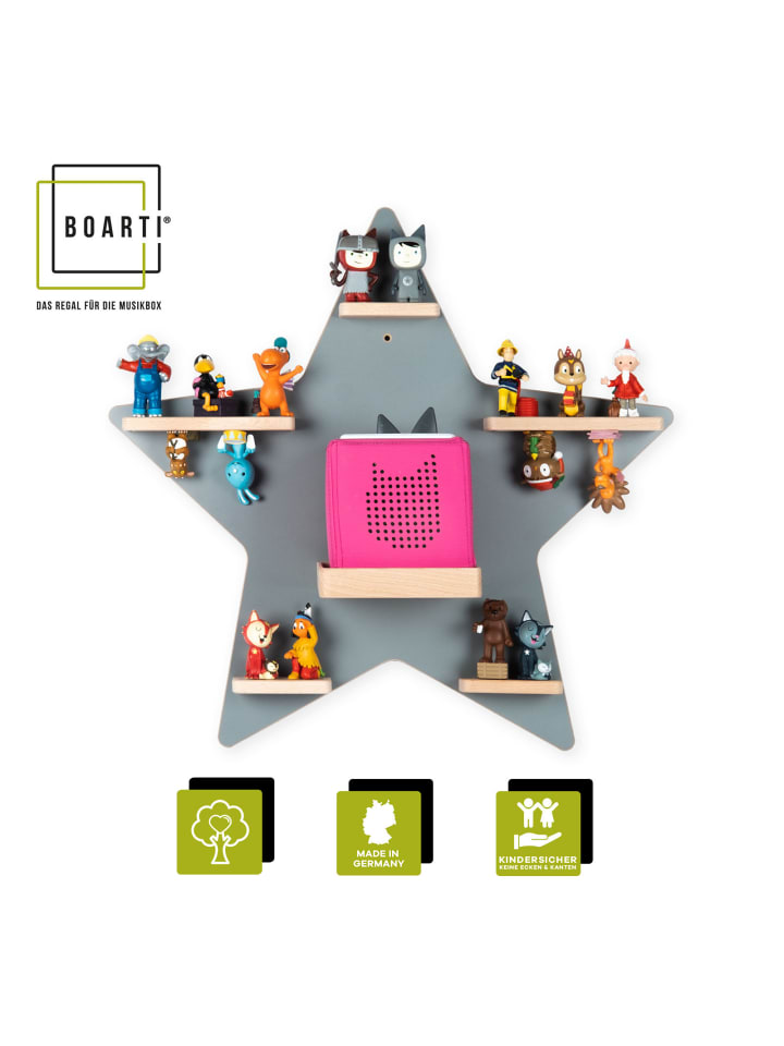 BOARTI Regal Holz Stern Kinder Toniebox Tonies Figuren in Grau günstig kaufen onesize