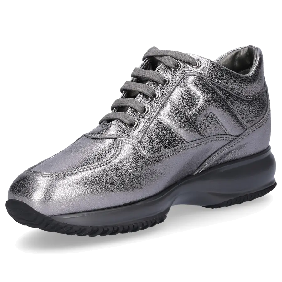 Hogan - Sneaker low Kalbsleder Logo silber - grau