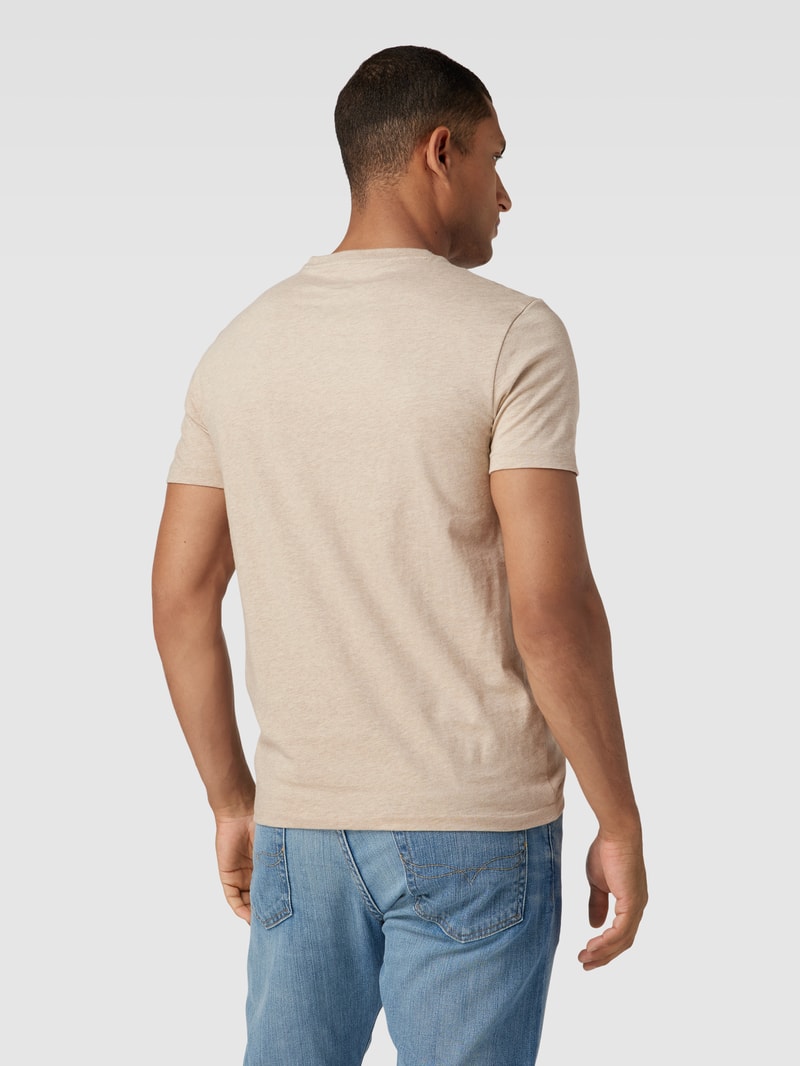 T-Shirt mit Logo-Stitching in sand