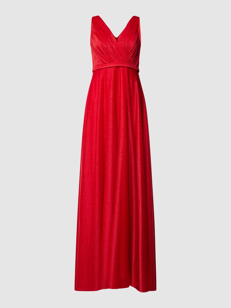 Abendkleid in Wickel-Optik in rot
