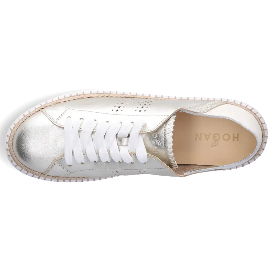 Hogan - Sneaker low CORDA Logo Ziernaht beige rosa - gold