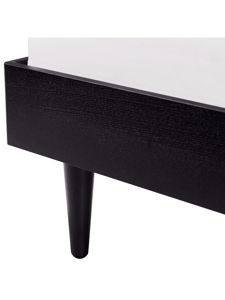 Beliani Doppelbett AURAY in Schwarz/Heller Holzfarbton - (W) 165 x (H) 119 x (L) 204 cm günstig kaufen onesize
