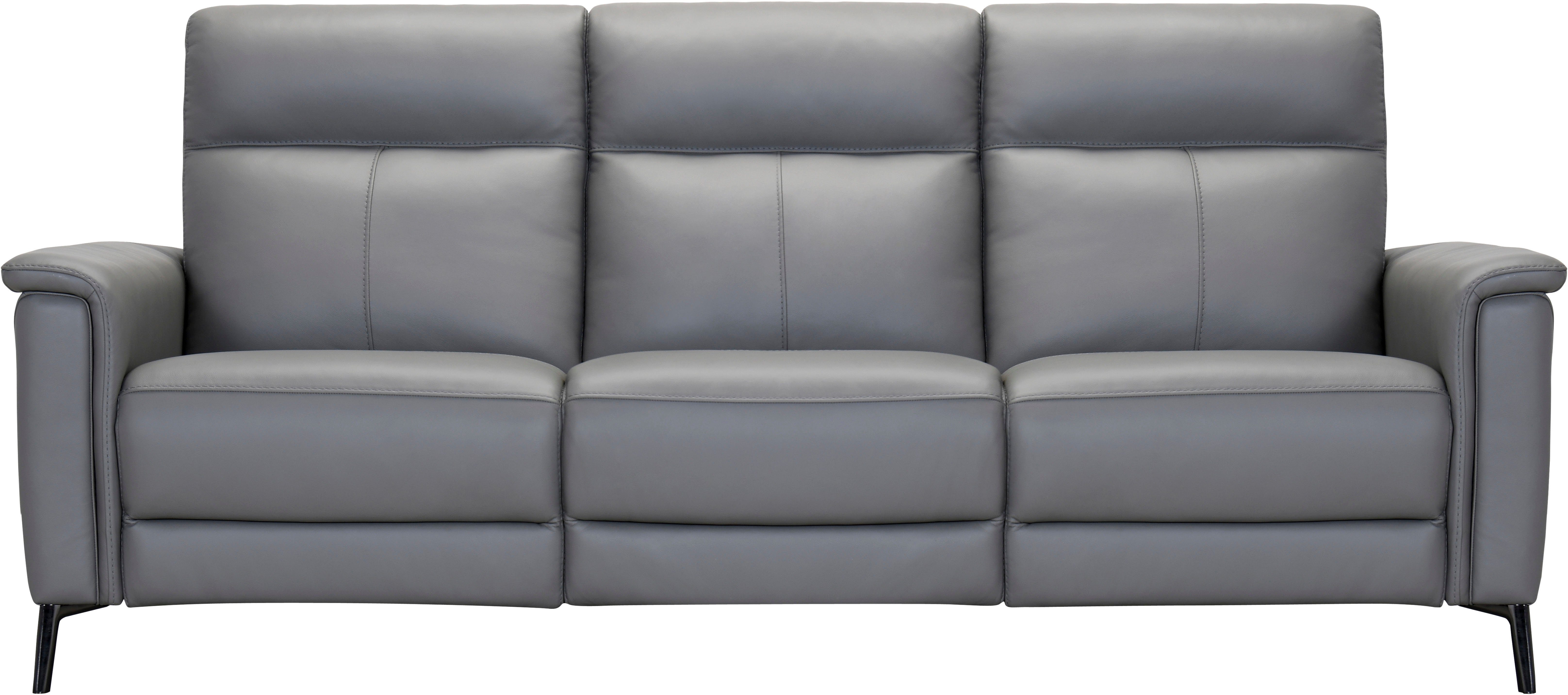 Places of Style 3-Sitzer Barano, Relaxsofa in Leder und Webstoff, elektrische Relaxfunktion in 2 Sitzen, Kopfteilverstellung und USB
