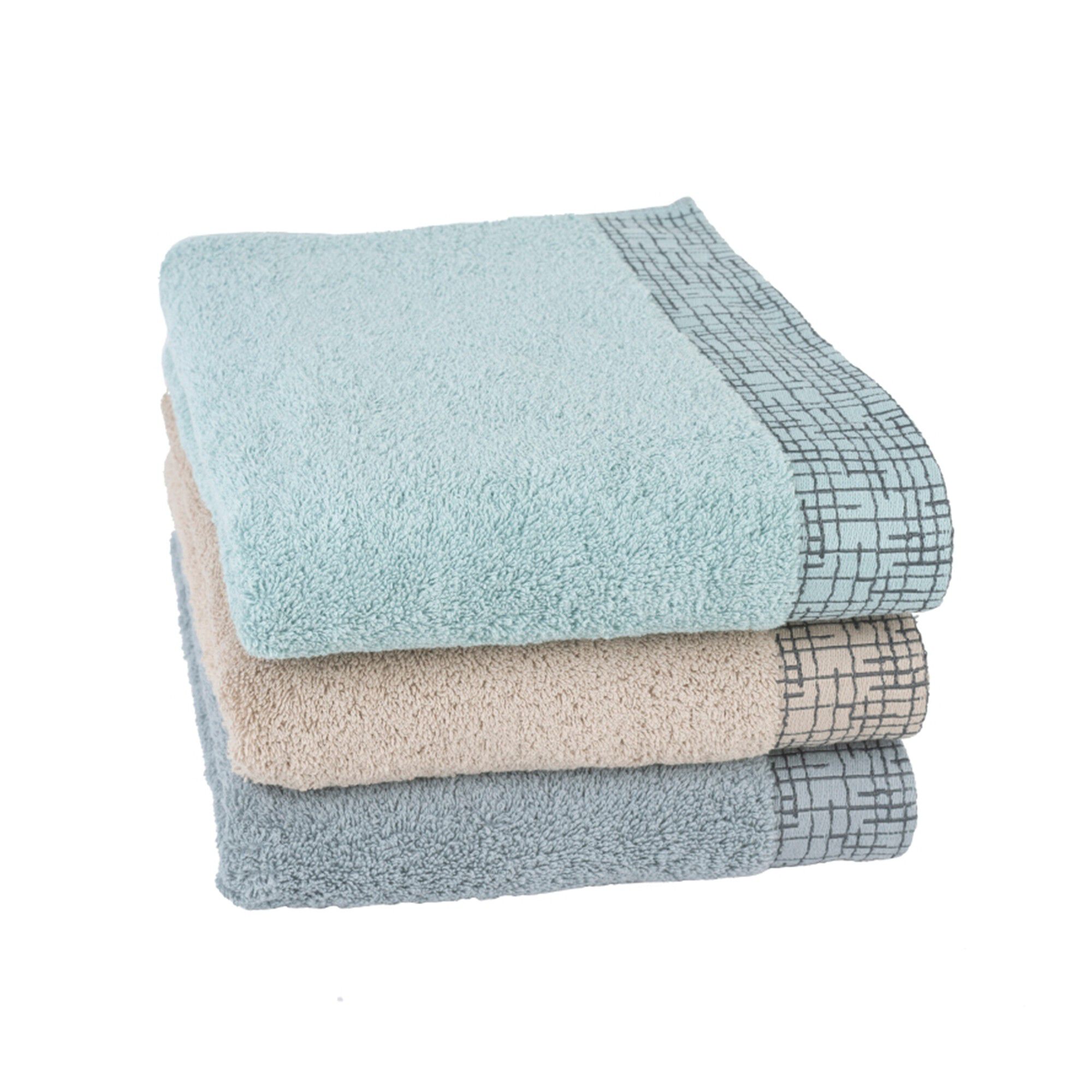 Serviette éponge liteau jacquard quadrillé