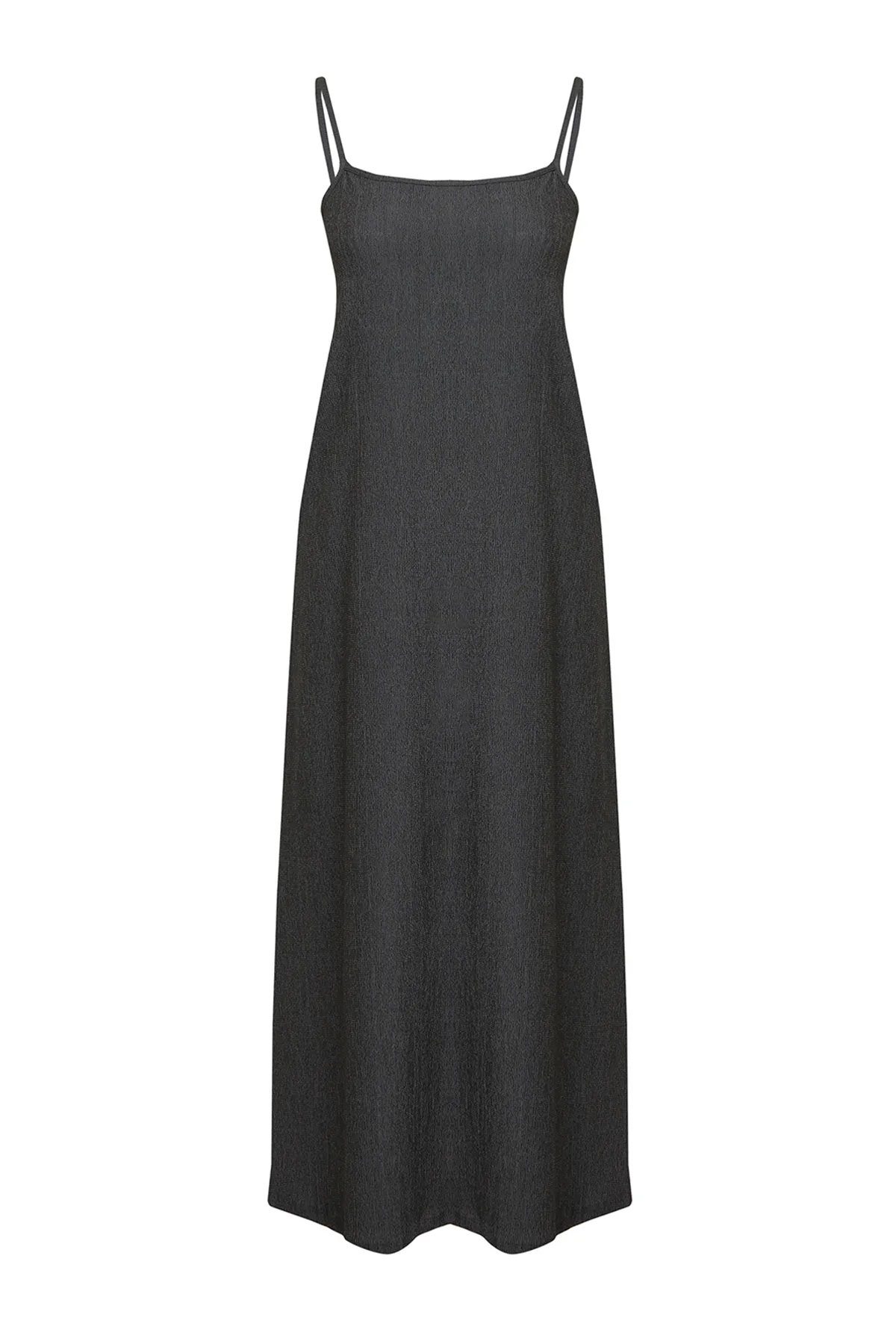 Trendyol Collection  Anthrazitfarbener Shift/Straight Maxi mit geradem Riemen TWOSS24EL00288
