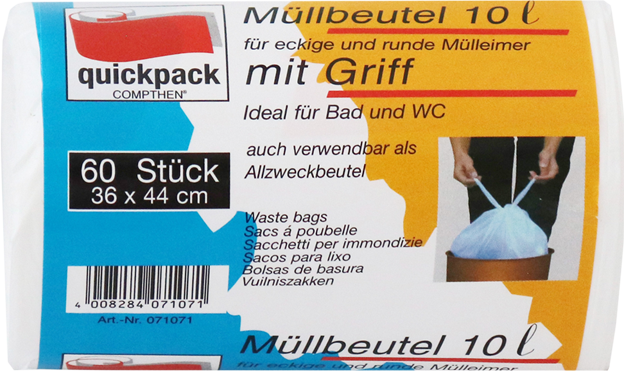 QuickPack Müllbeutel mit Tragegriff 10 Liter