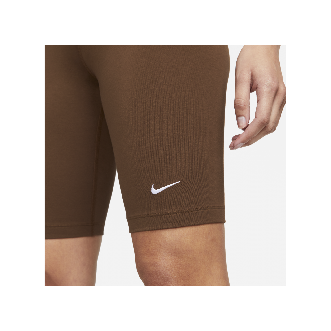 Nike Essential Biker Short Damen Braun Weiss F259