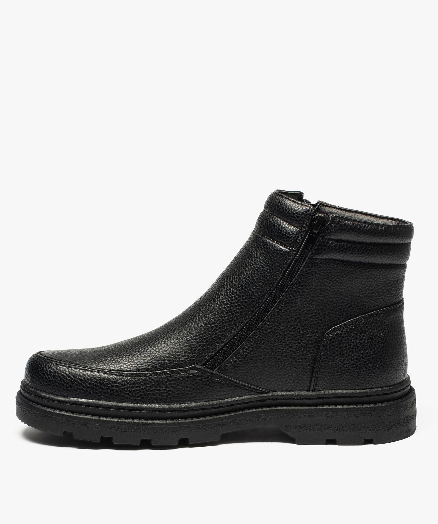 Boots homme double zip gamme confort noir | GEMO