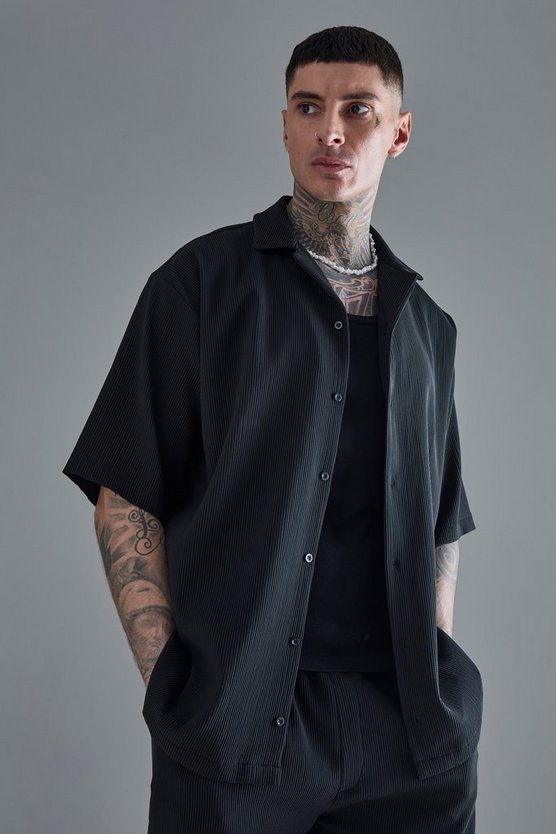 Tall kurzärmliges Oversize Hemd