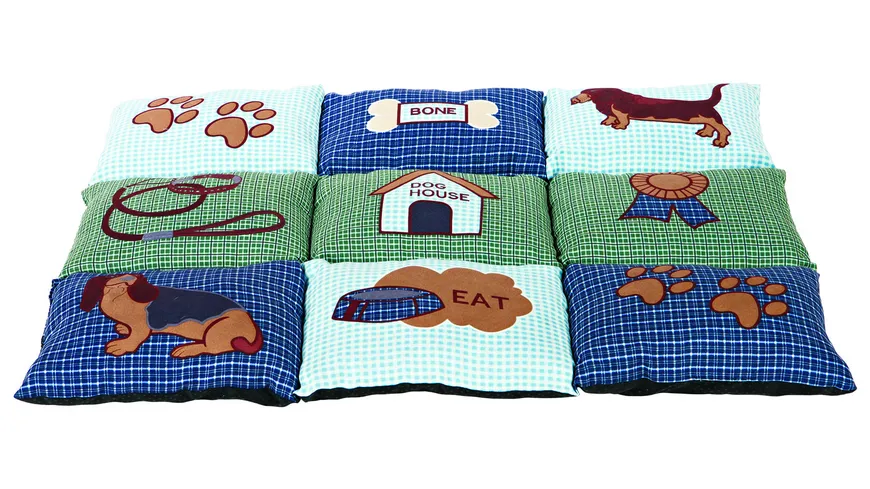 Trixie Hunde Kissen Patchwork blau/grün 80 x 55 cm Hunde Zubehör