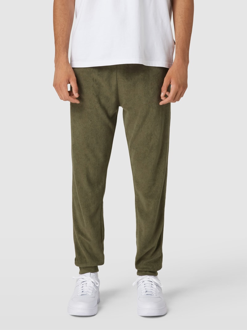 Sweatpants mit Tunnelzug Modell 'MIX IT UP! TERRY' in olivgrün