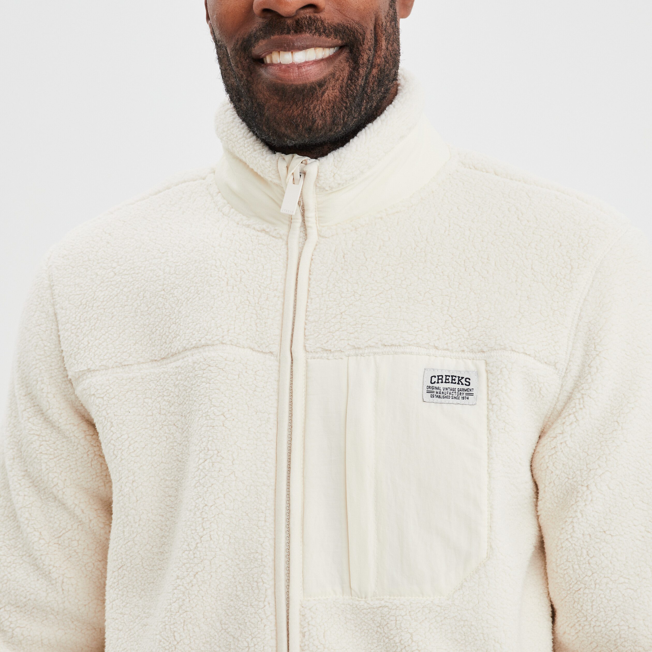 Gilet imitation laine mouton Creeks blanc homme | La Halle