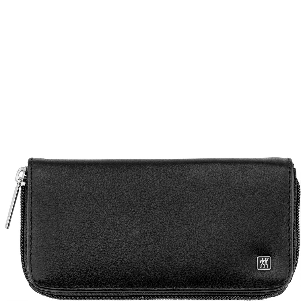 Twinox Reißverschluss-Etui. Rindleder. black. 6-tlg.