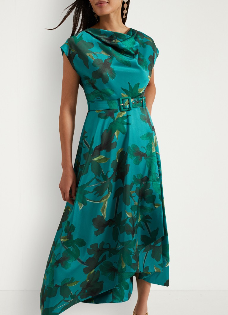 Vestido midi estampado Sabrianna de Phase Eight con cinturón.