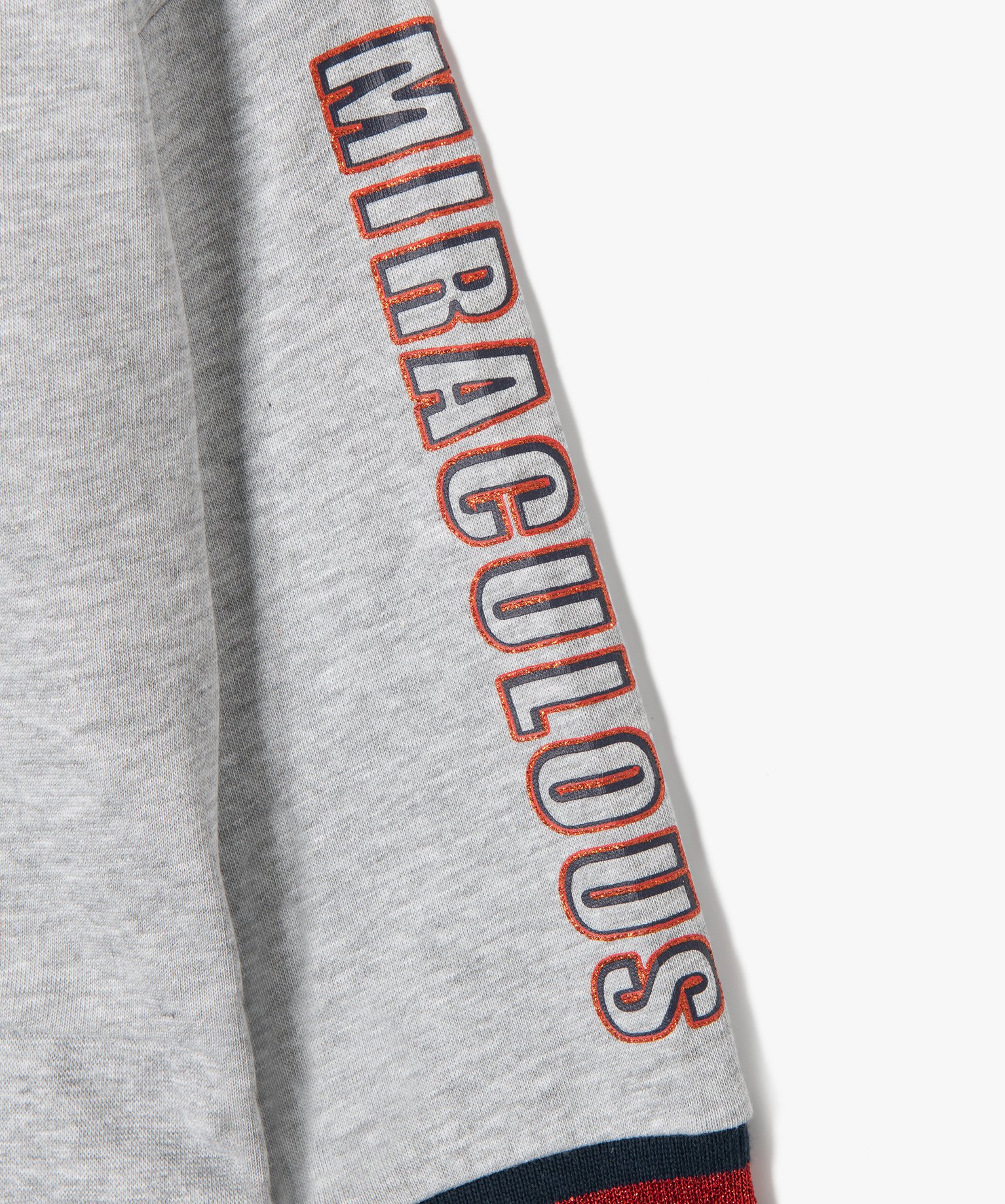 Sweat fille à capuche coupe asymétrique - Miraculous gris | GEMO
