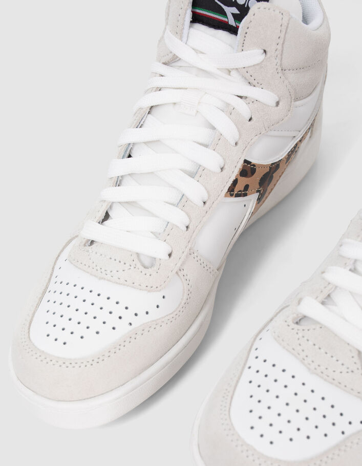 Baskets blanches et imprimé léopard Diadora® femme