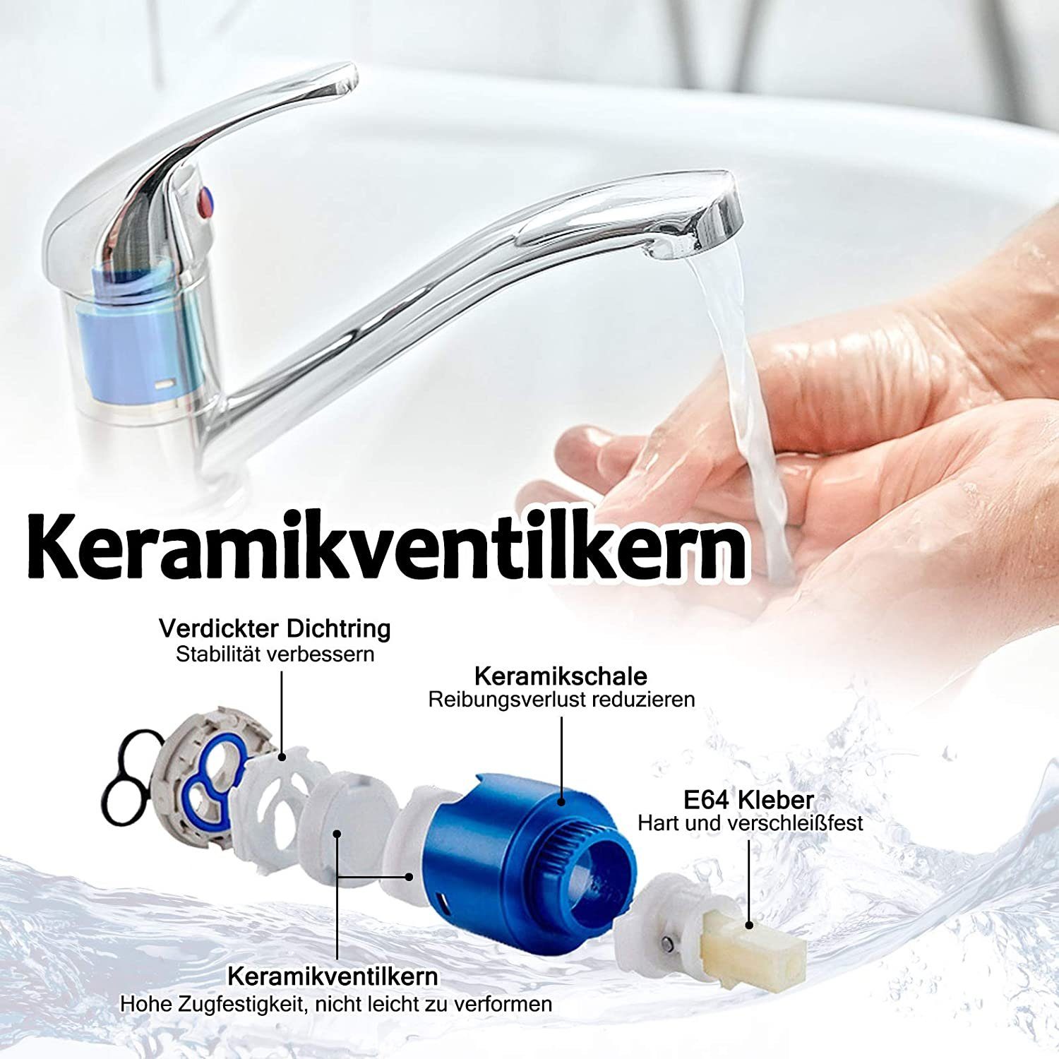 AUFUN Waschtischarmatur Wasserhahn Bad Spültischarmatur für Waschtisch