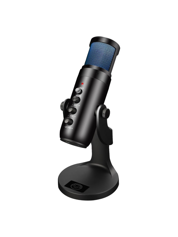 COFI 1453 Qware Gaming Mikrofon USB Mikrofon mit RGB Hintergrundbeleuchtung in Schwarz günstig kaufen onesize