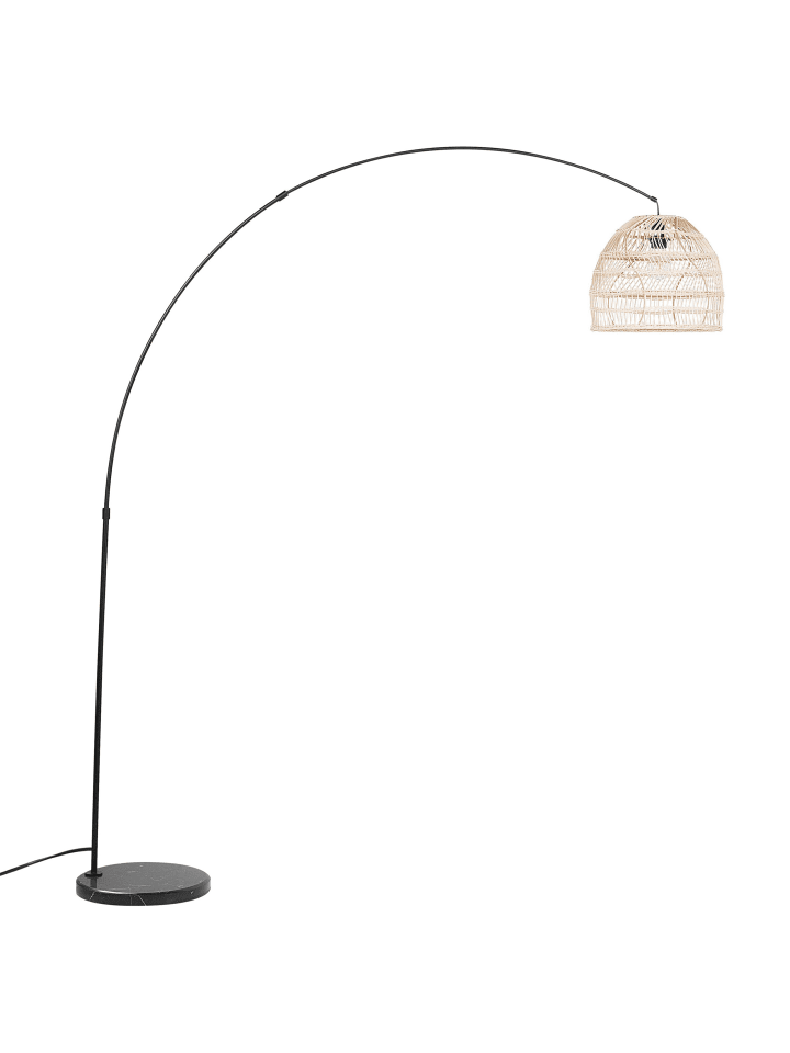 Beliani Stehleuchten GUAVIARE in /Beige/Schwarz - (W) 33 x (H) 195 x (L) 130 cm günstig kaufen onesize