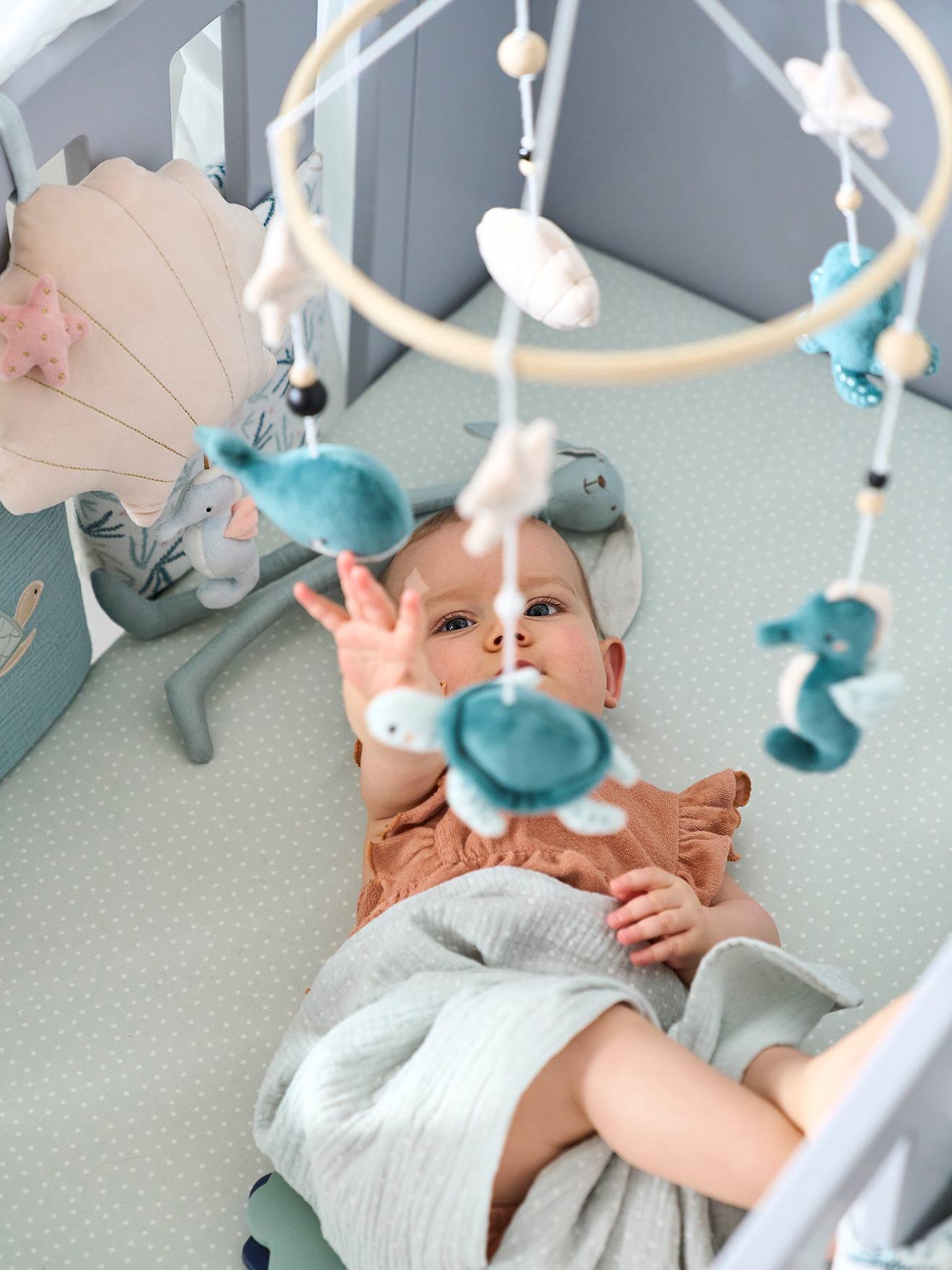 Vertbaudet Baby Musikmobile OZEAN - blau/mehrfarbig