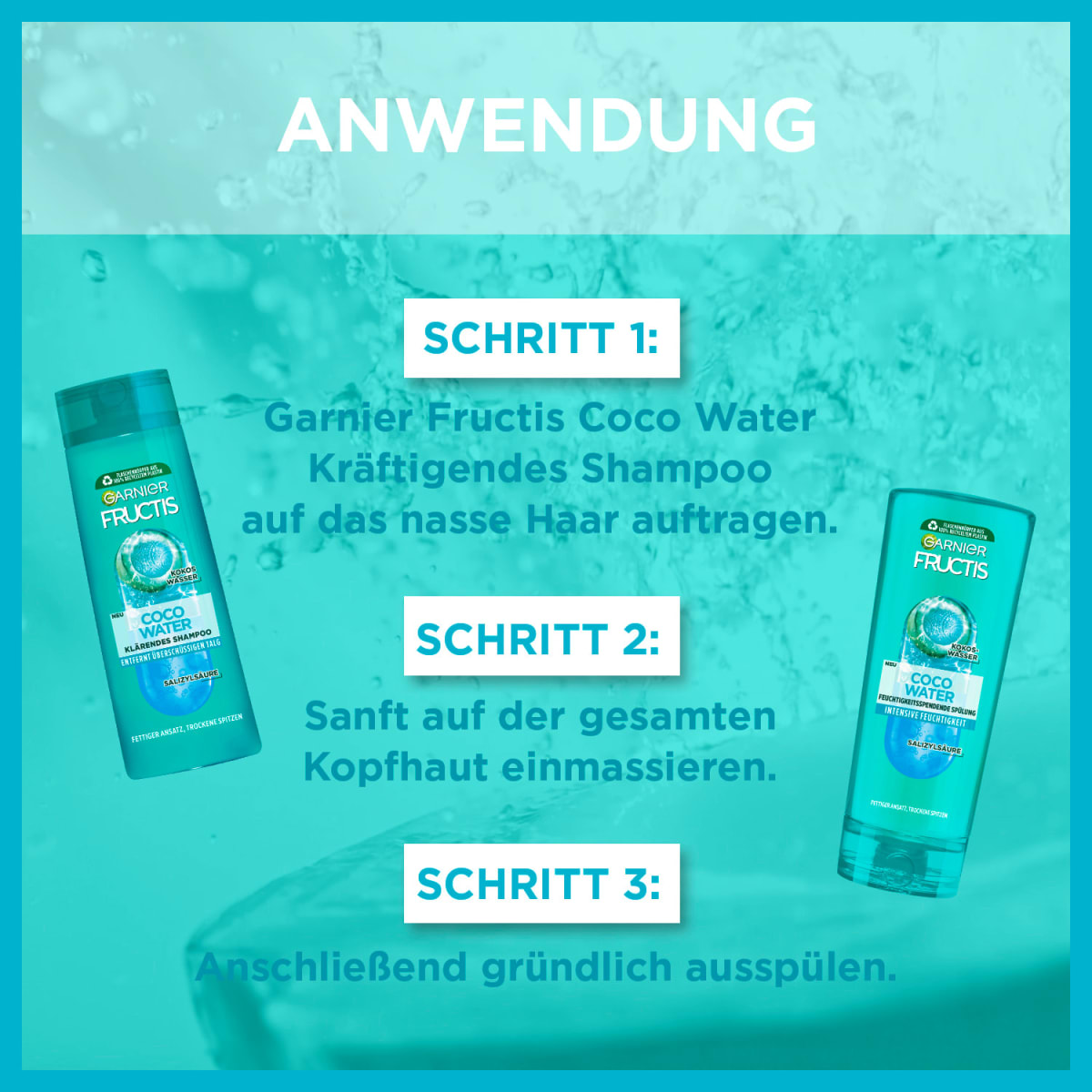 Shampoo Coco Water, fettiger Ansatz & trockene Spitzen, 400 ml