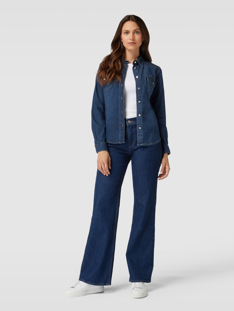 Hemdbluse aus Viskose in Denim-Optik in jeans